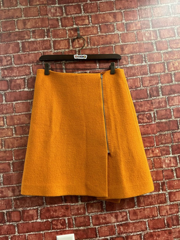 COS Wool Zipper Detail Mini Skirt Orange Size 6