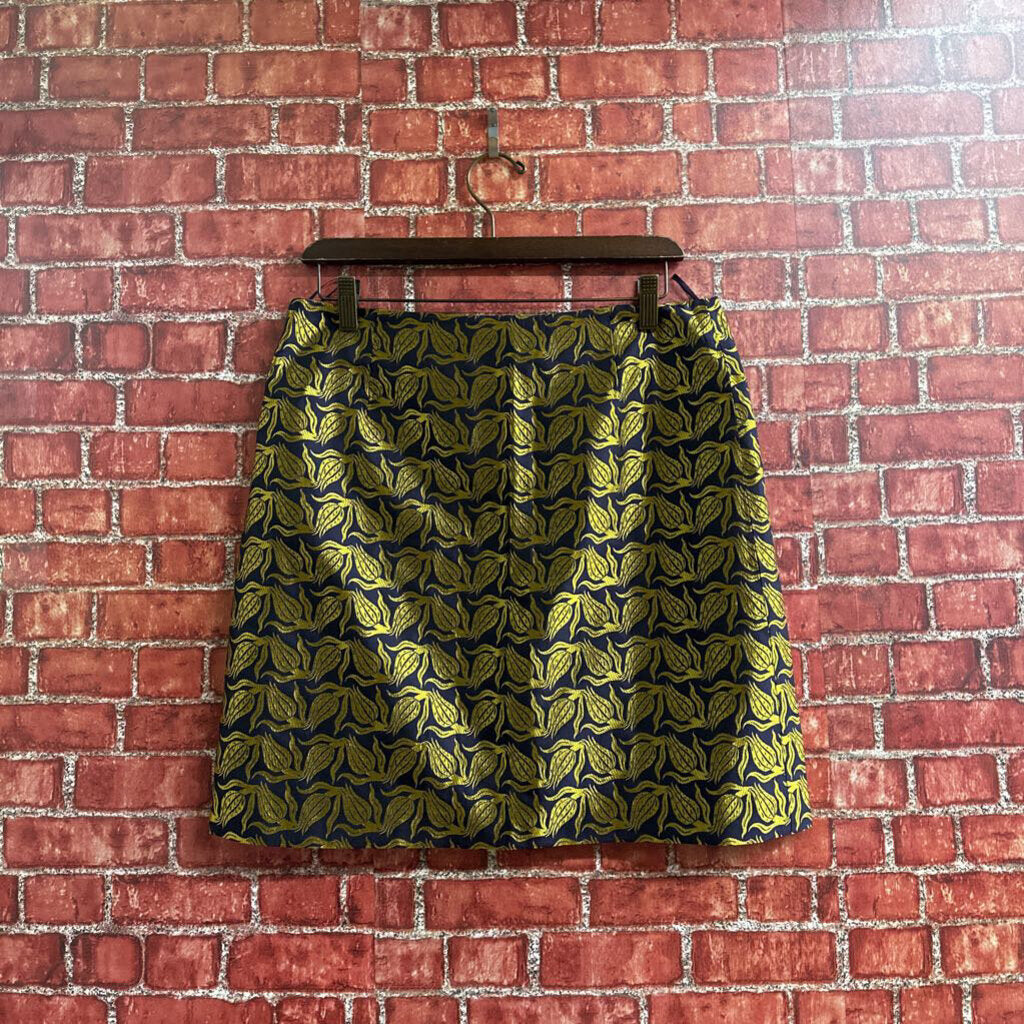 Pollini Italian Pleated Floral Mini Skirt Blue Yellow size 10