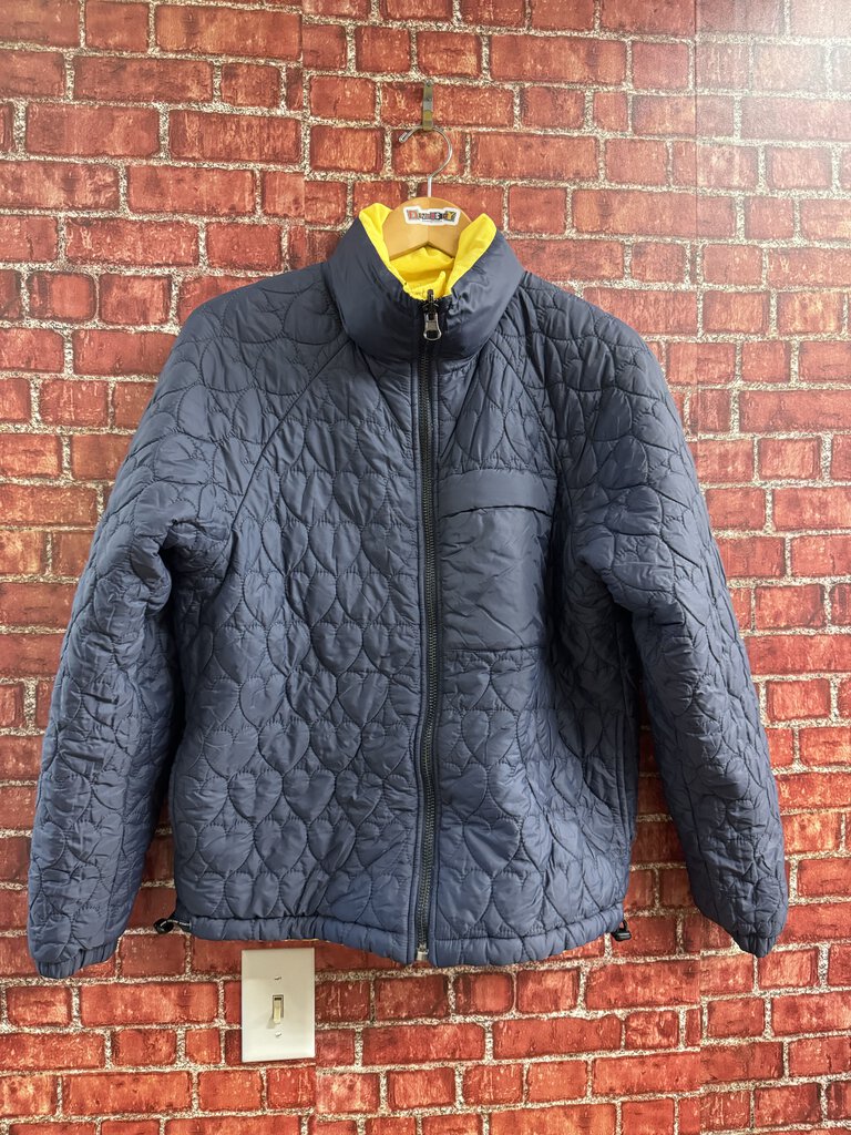 Opening Ceremony Reversible Puffer Quilted Heart Yellow Blue Size XS