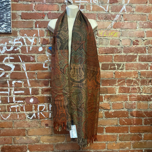 The Metropolitan Museum Woven Scarf Orange Brown