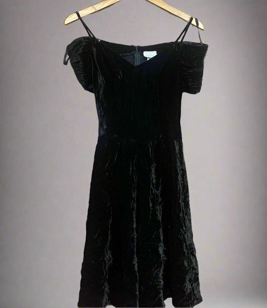 Vintage Moda Intl Velour Mini Dress Black Size 10