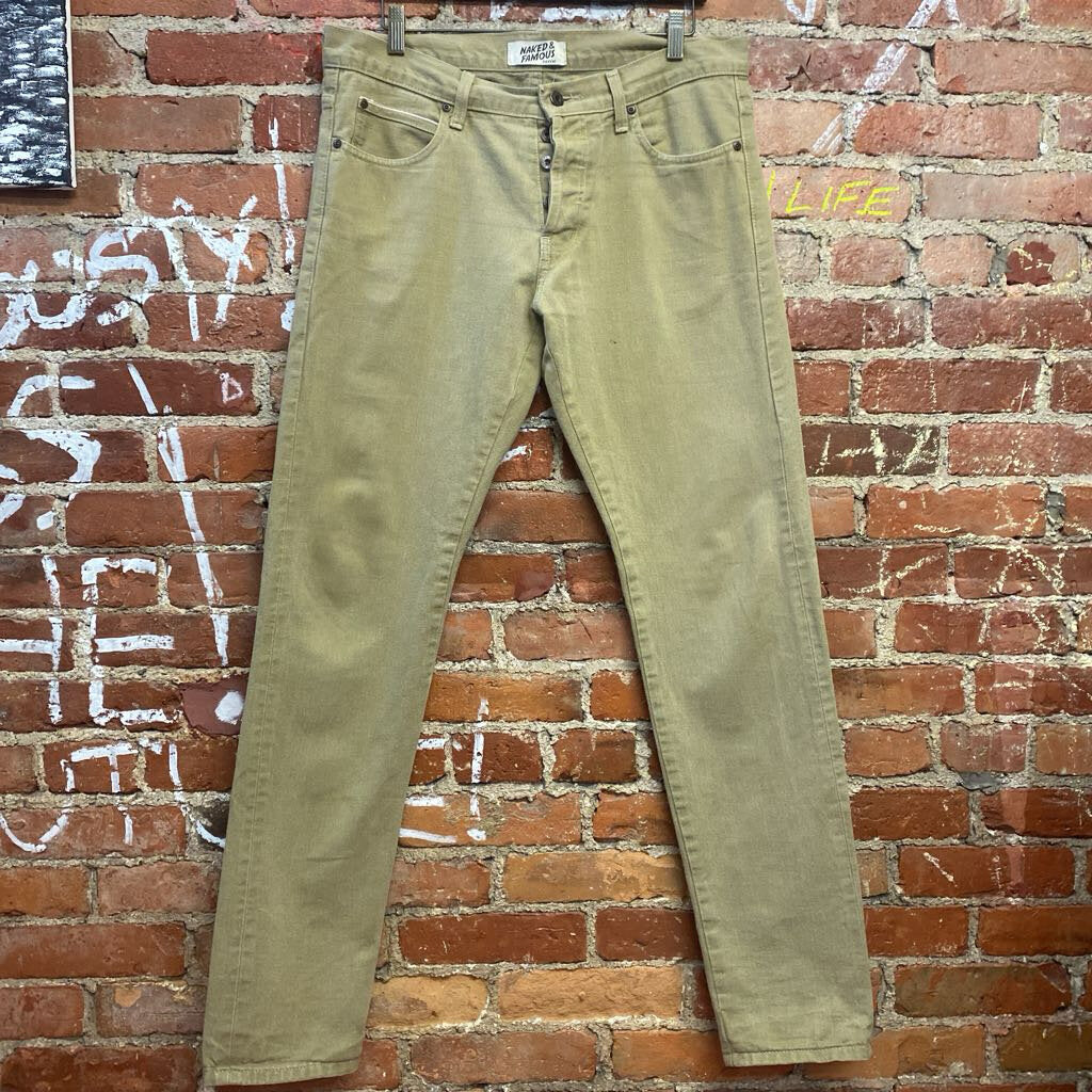 Naked & Famous Harvest Selvedge Beige Size 34