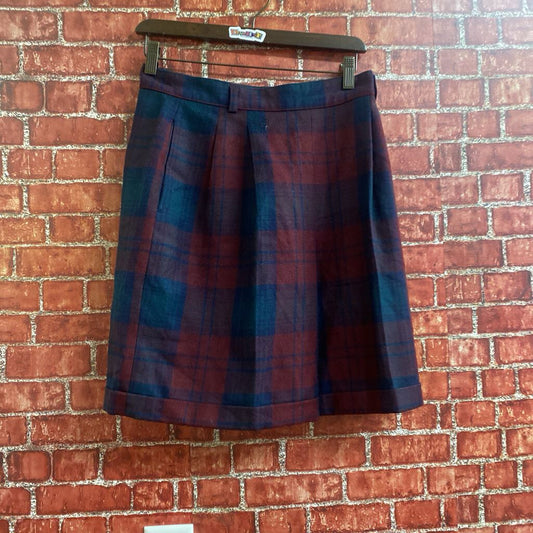 Collectible Gold Plaid Midi Skirt Red Size 10