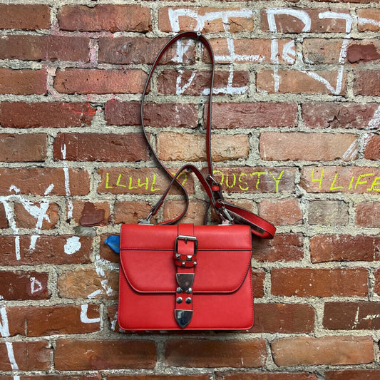 Carlos Flap Buckle Bag Red