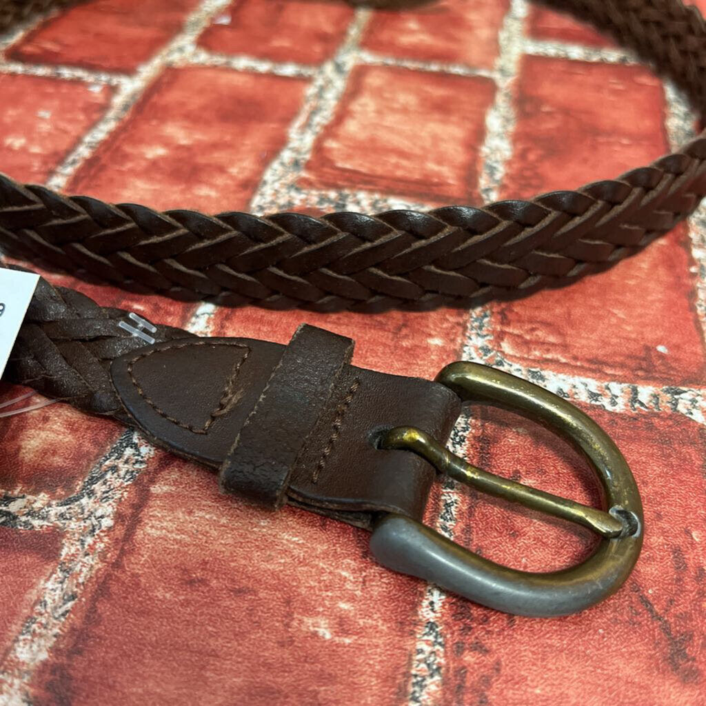 Unbranded Braided Brown Leather Belt Size 36