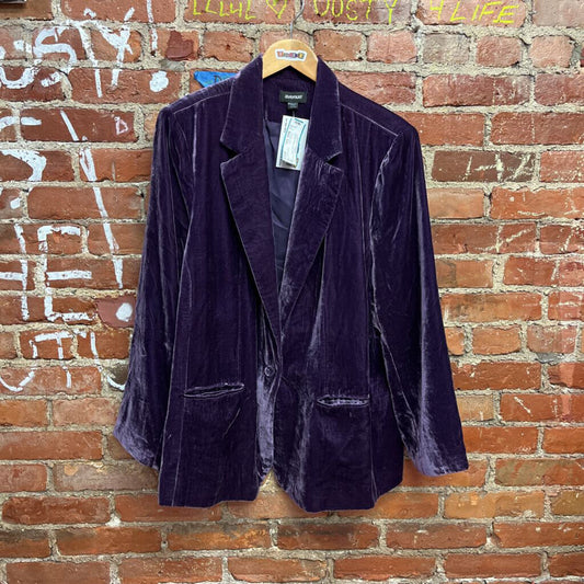 Avenue Purple Velour Blazer Size 22/24 (2X)