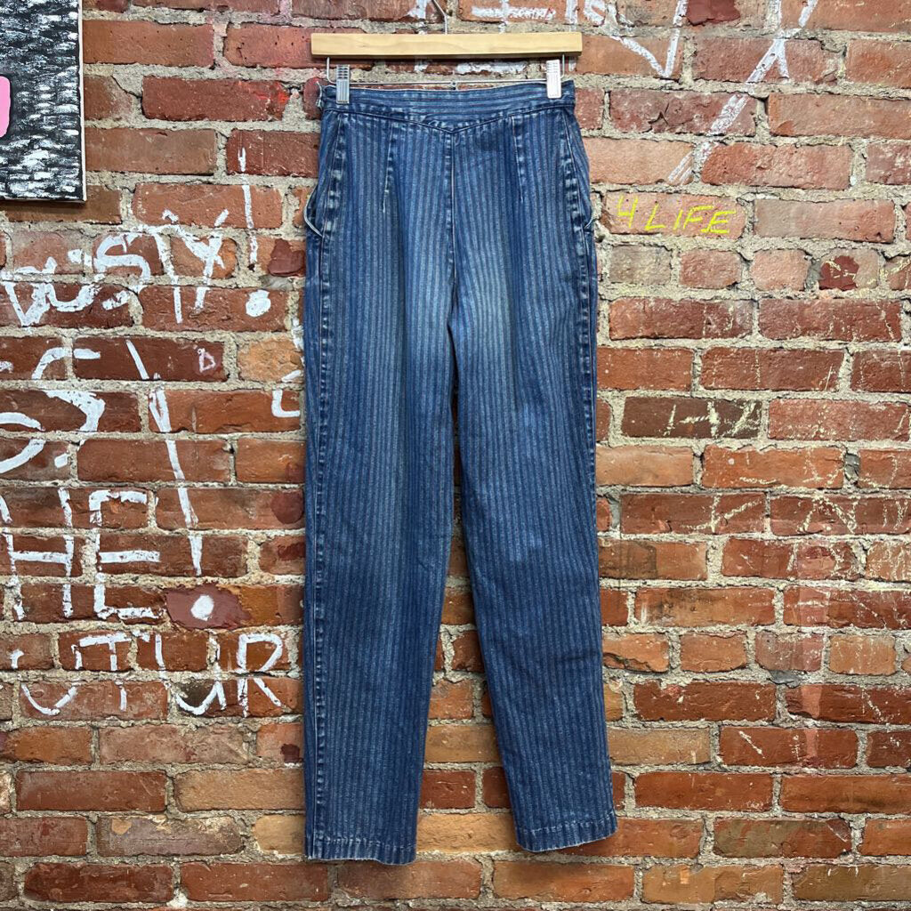 Vintage Pinstripe Jeans Blue Stripe Size 6