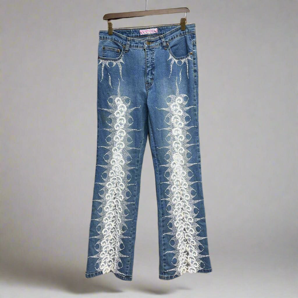 Sassy Thai Embellished Flare Jeans Size 10