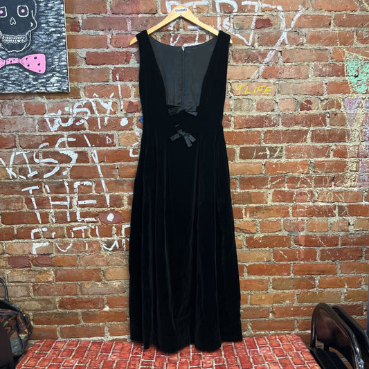 Vintage Leron Velour Maxi Dress Black Size M