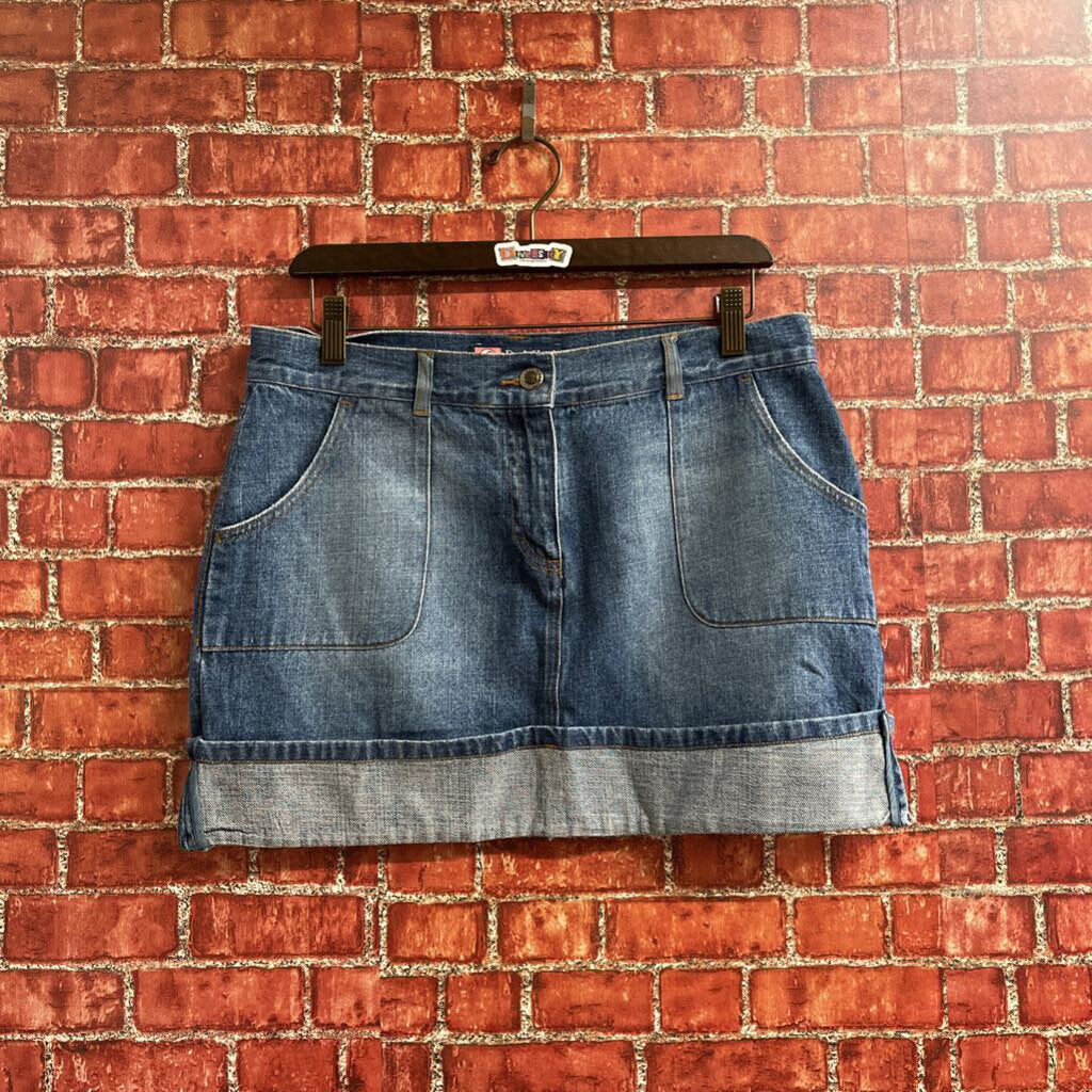 Duck Head Folded Denim Mini Skirt blue Size 11