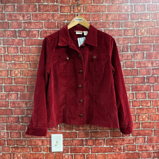 Erika Cord Button Jacket Red Size M