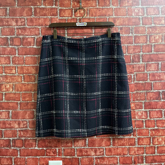 Y2K Bandolini Tweed Plaid Skirt Black Size 12