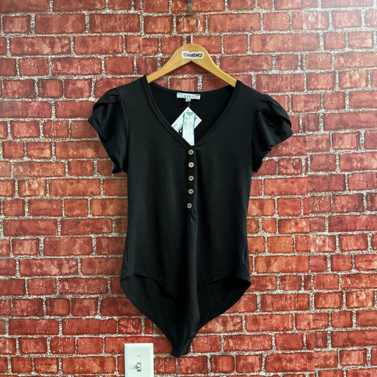 Gaze Bodysuit Top Black Size Large