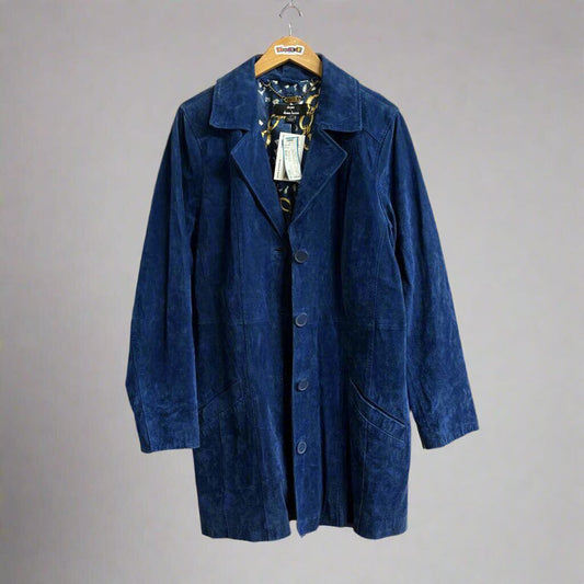 Dennis Basso Suede Jacket Blue Size L