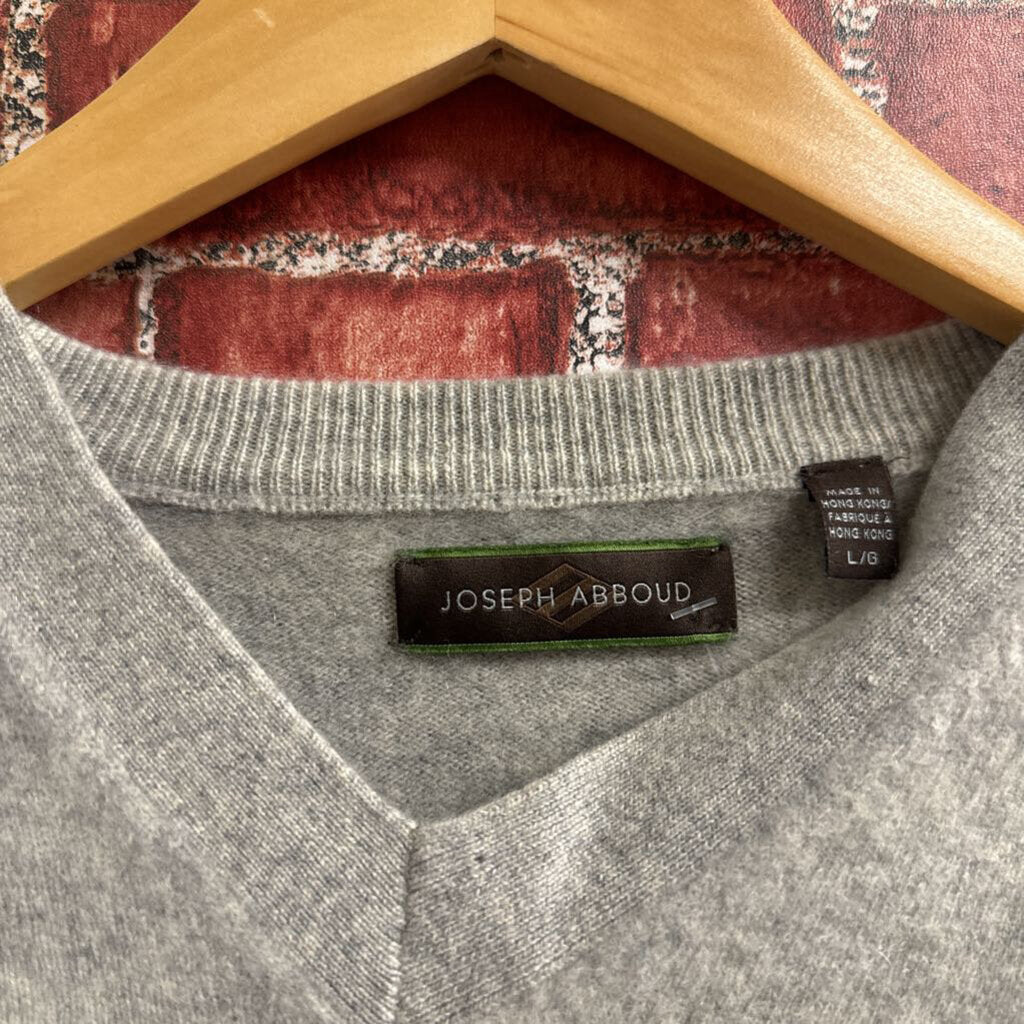 Joseph Abboud Cashmere Veck Sweater Grey Size L