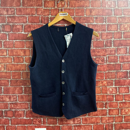 Knit Sweater Vest Blue Size M