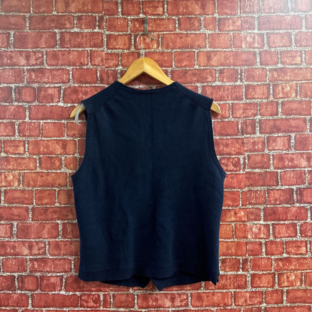 Knit Sweater Vest Blue Size M