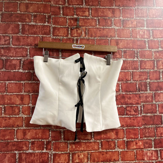 Zara Bow Corset Top White Size M