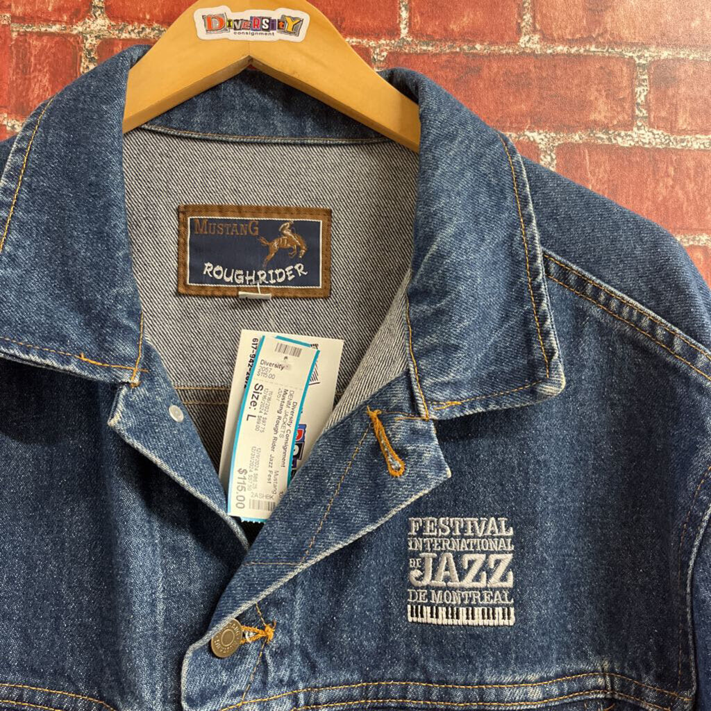 Mustang Rough Rider Jazz Fest Denim Jacket Size Large