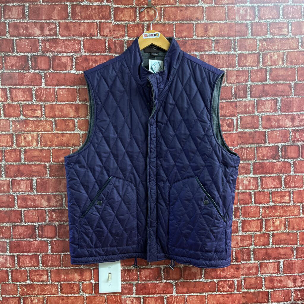 Black & Brown Quilted Vest Purple Size Large