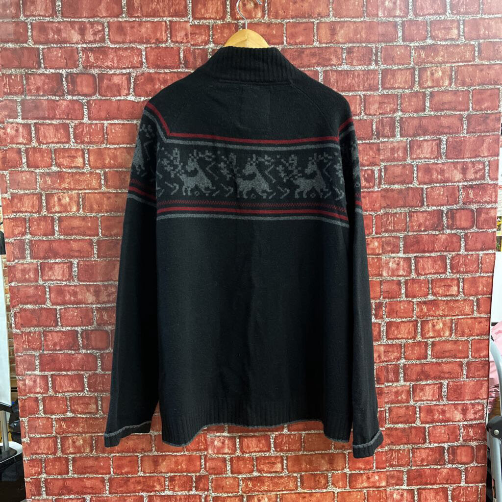 Nautica Wool Patterned 1/4 Zip Size XXL