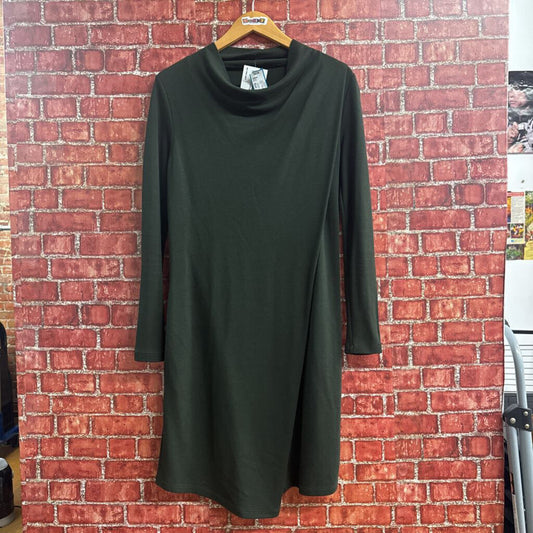 COS Long Sleeve Midi Dress Green Size Small