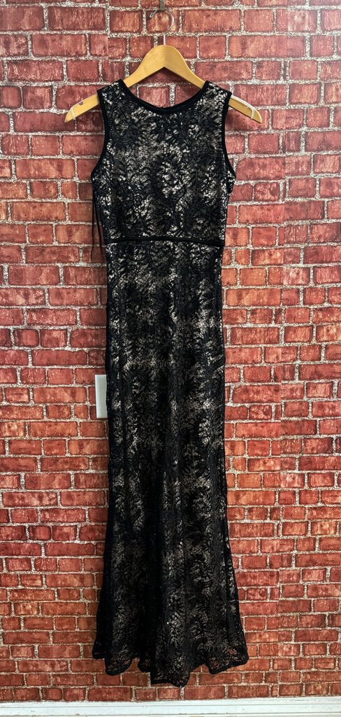 NIghtway Sequin Maxi Dress Gown Black Size 4