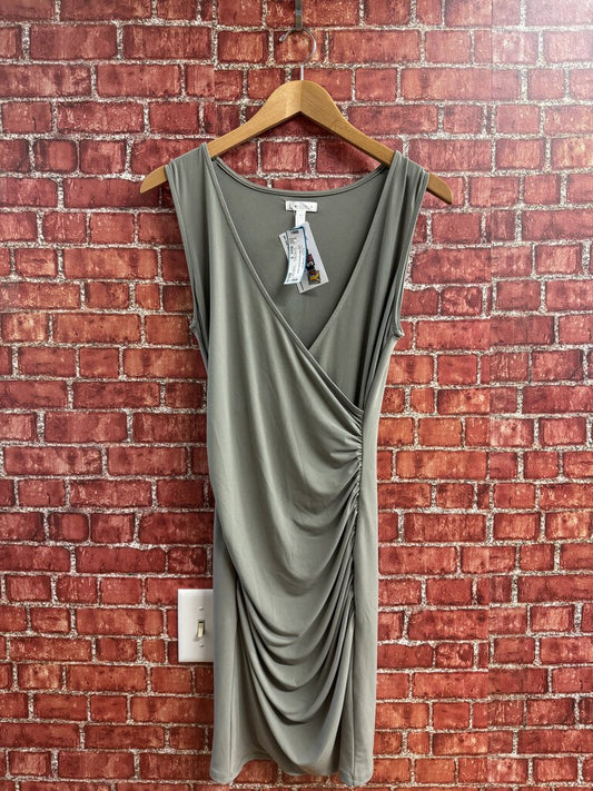 Leith Midi Ruched Dress Green Size S