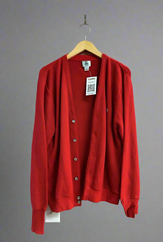 Vintage Izod x Lacoste Knit Cardigan Red Size M