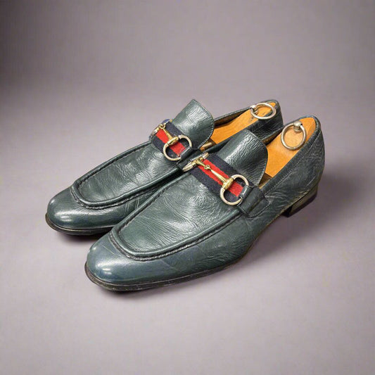 Gucci Green Patent Leather Loafers Size 9