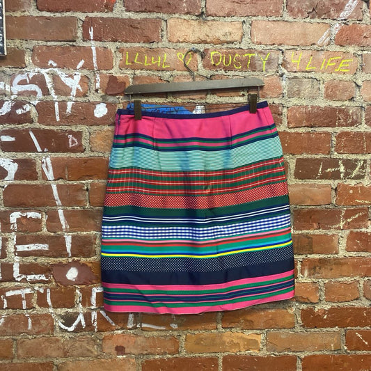 J McLaughlin Striped Midi Skirt Multi Color Size 8