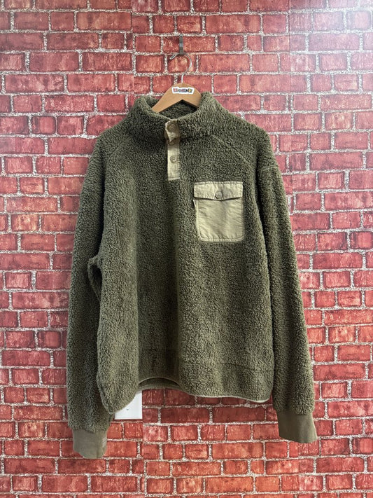 Buffalo Jackson Fluffy Button Up Sweater Green XL