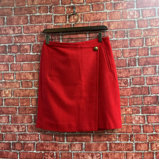 Talbots Wool Pencil Mini Skirt Red 2P