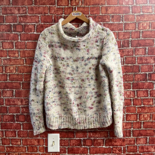 Hand Knit Sweater Multi Color Size Large