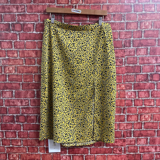 BCBG Cheetah Print Midi Skirt Yellow Size 12