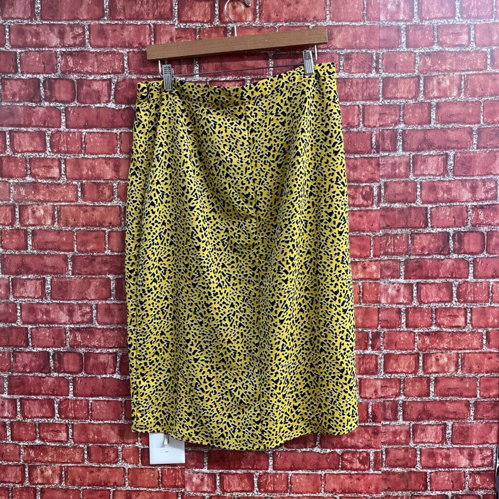 BCBG Cheetah Print Midi Skirt Yellow Size 12