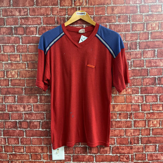 Vintage 70s ZOOMP Ribbed Tee red Size M