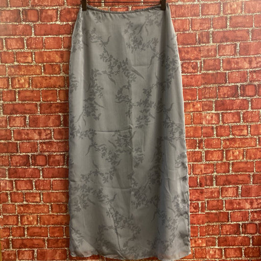 NY & Co Floral Maxi Skirt Grey Size 6