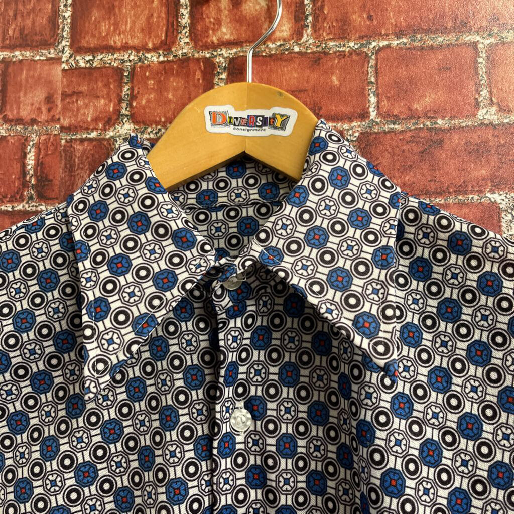 Vintage 50s Patterned Button Down Small