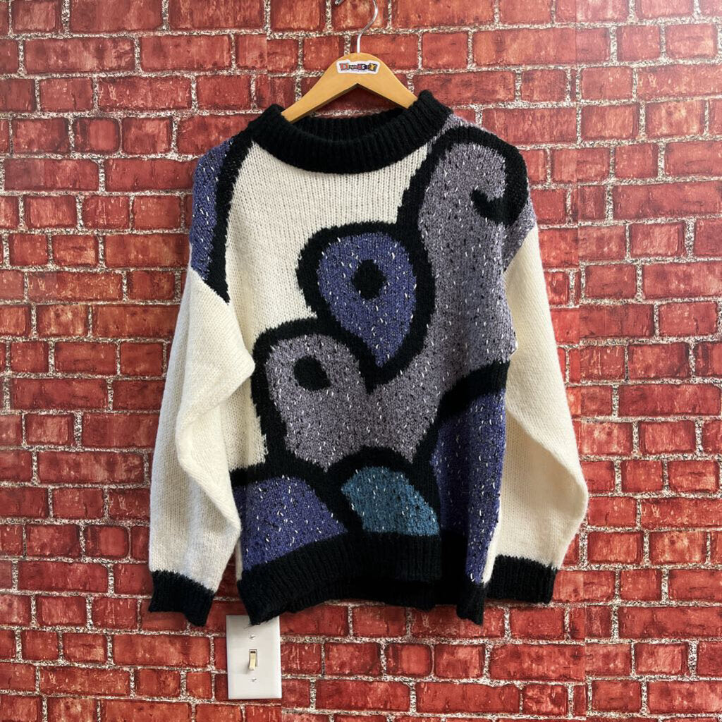 Vintage Erika Paisley Knit Sweater Size Medium