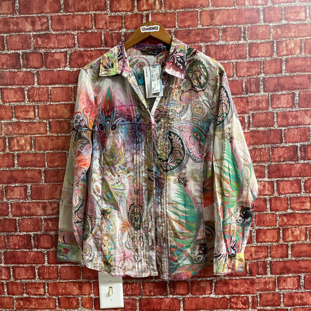 Bianca Paisley All Over Print Button Down multi Color Size 42