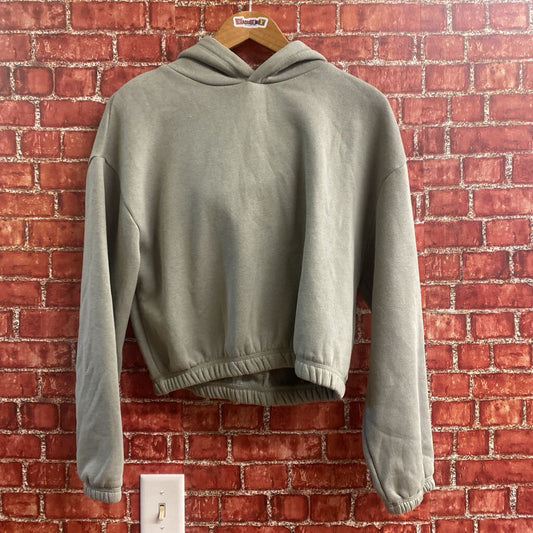 Zara Crop Hoodie Green Size M