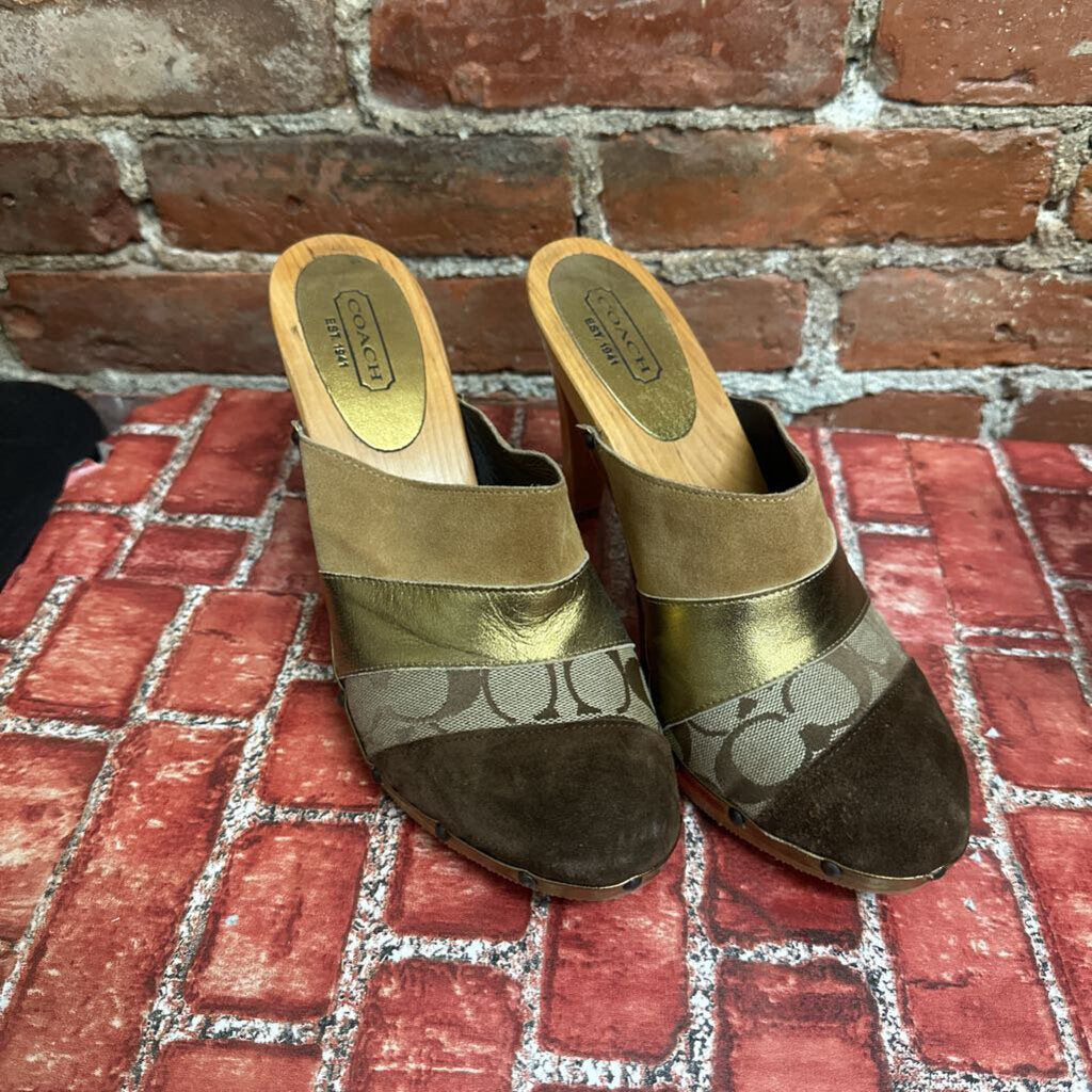 Coach Y2K Heeled Mules Brown Size 11L