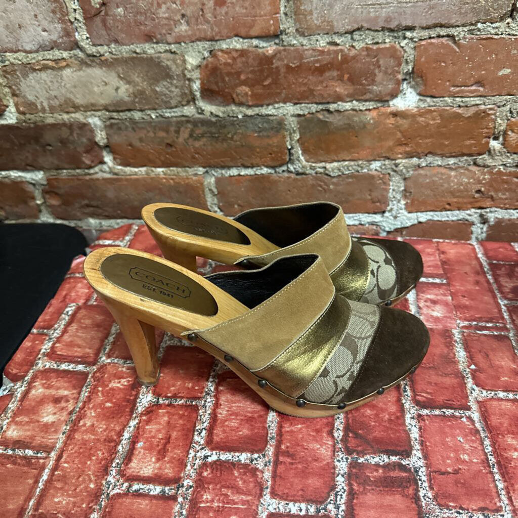 Coach Y2K Heeled Mules Brown Size 11L