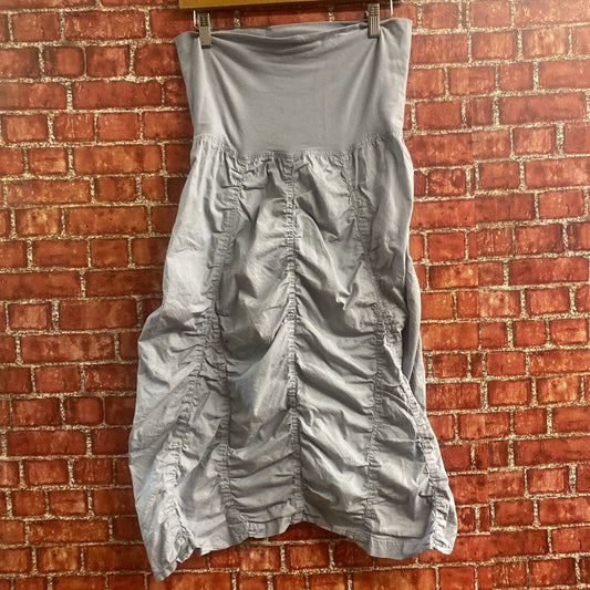 Elan Ruched Midi Skirt Grey Size L