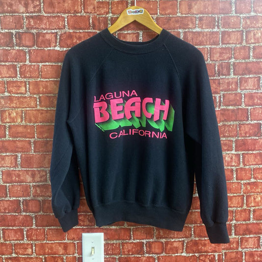 Vintage 80s Laguna Beach California Crewneck Black Size XL