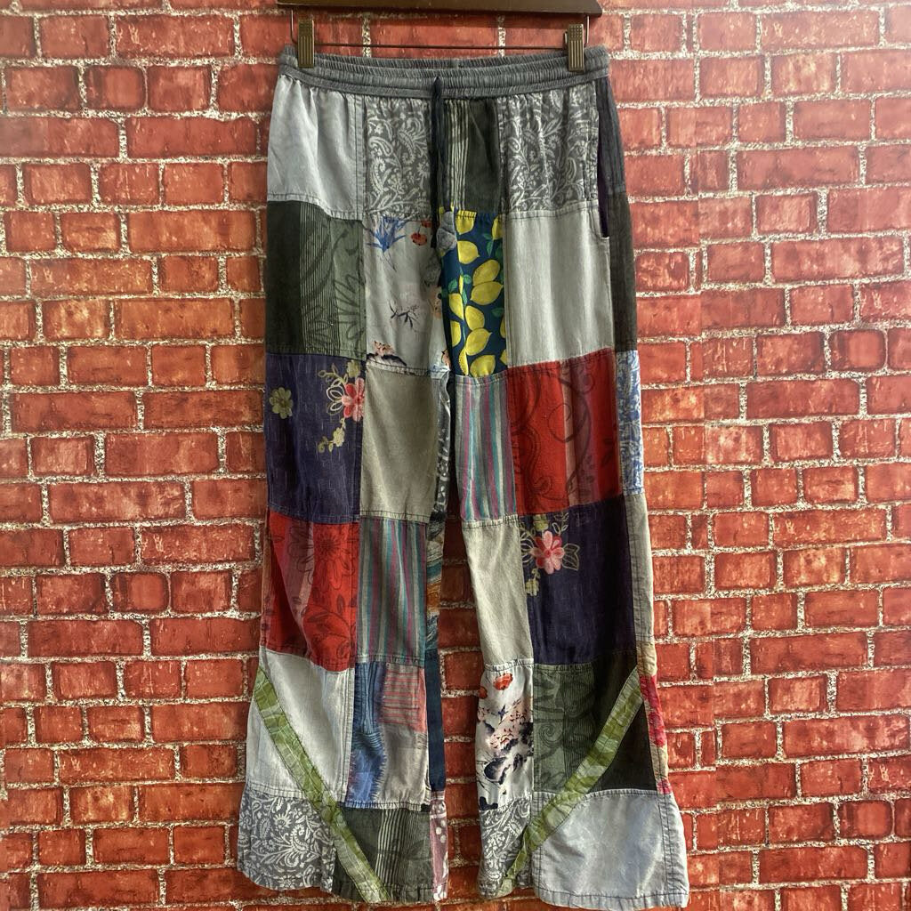 The Little Bazaar Patchwork Pants Multi Color Size S