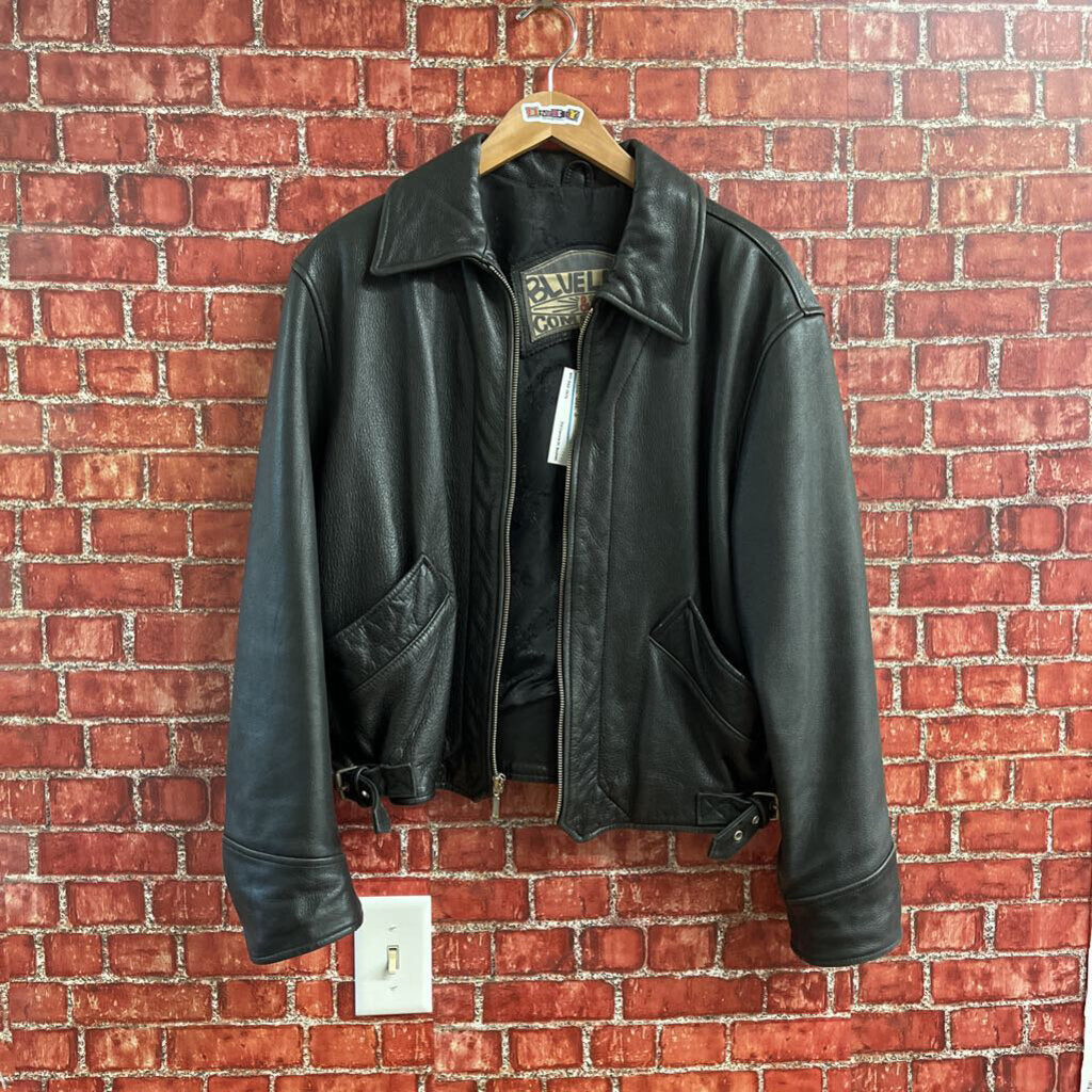 Blueline & Company Leather Jacket Full Zip Black Size S