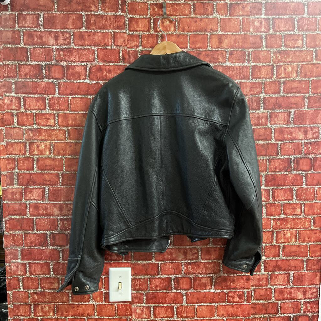 Blueline & Company Leather Jacket Full Zip Black Size S