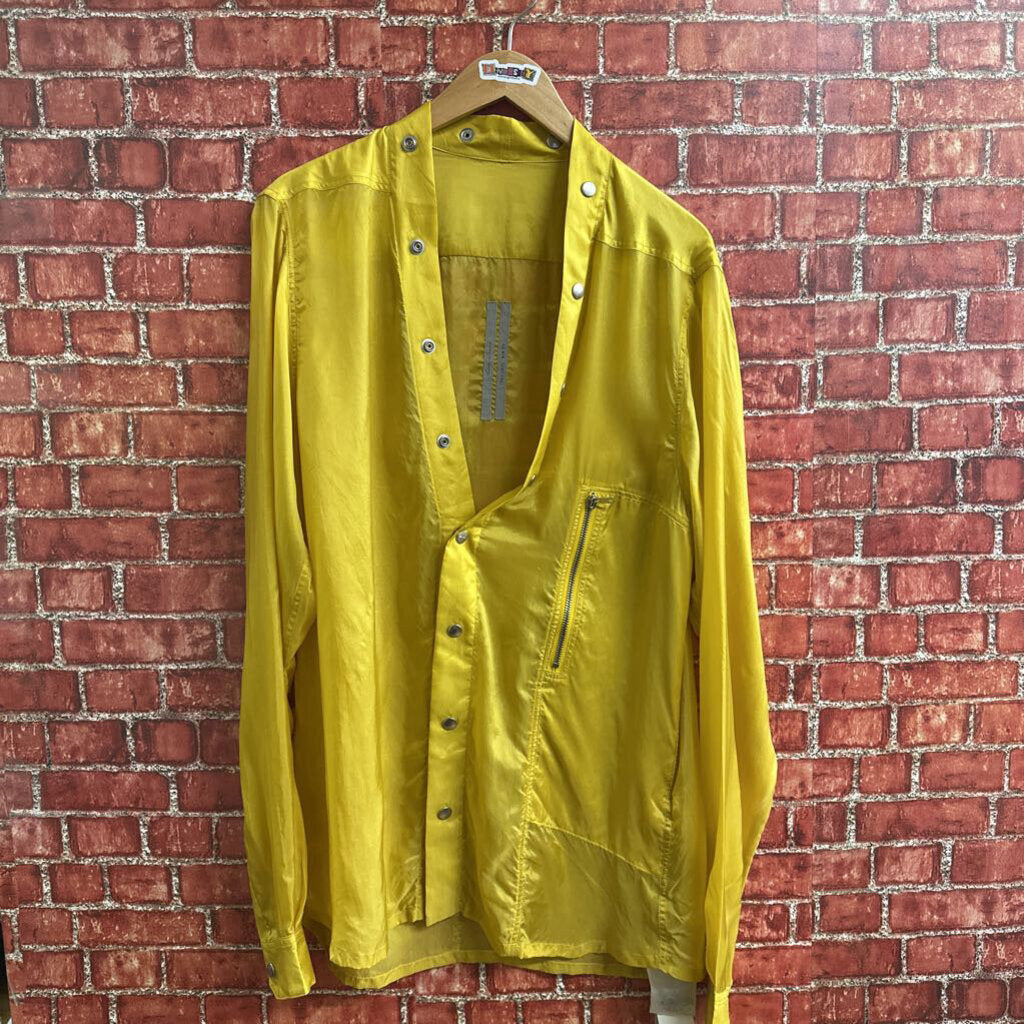 NWT Rick Owens Larry Shirt 12 Lemon Yellow Size 48 (M)